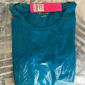 NWT Lilly Pulitzer Small Halee Short Sleeve Top Turquoise Shore